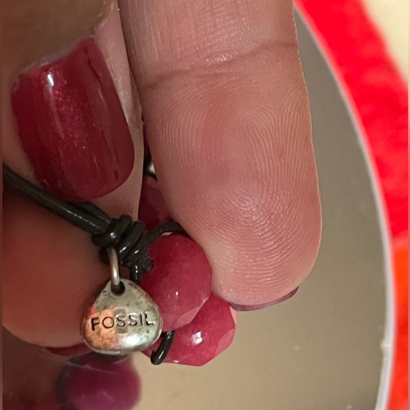 Fossil Multicolor Beaded Bracelet with Flowers clasp - Picture 6 of 9